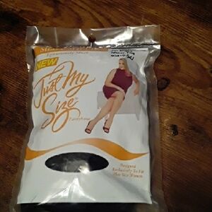 NWT women's 4X Just My Size Control Top Jet Black Silky Sheer -Toe Pantyhose